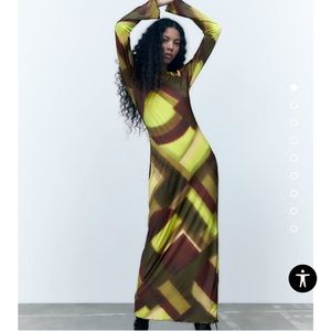 NWT Zara printed dress yellow